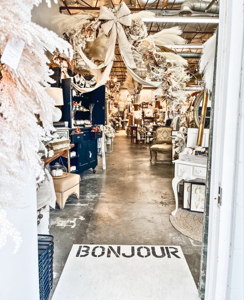 Inspiring entrance to Georgie Emerson Vintage Mercantile shop, in Canal Winchester, Ohio.